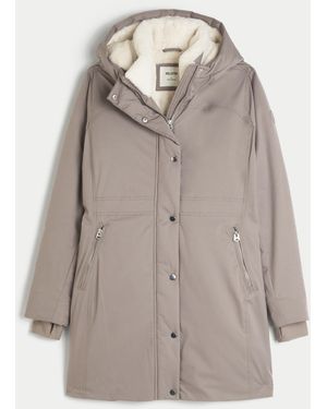 Hollister All-weather Faux Fur-lined Parka - Grey
