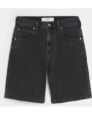 Hollister Washed Black Baggy Denim Shorts