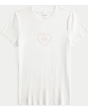 Hollister Polly Pocket Graphic Baby Tee - White