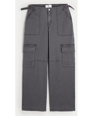 Hollister Low-rise Baggy Cargo Trousers - Grey