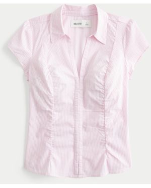 Hollister Kurzärmliges Hemd mit Raffung - Pink