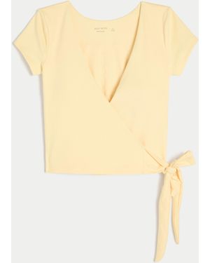 Hollister Gilly Hicks Active Recharge Wrap Top - Yellow