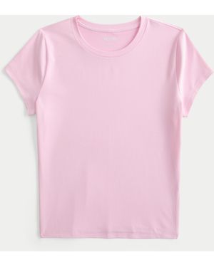 Hollister Soft Stretch Seamless Fabric Baby Tee - Pink