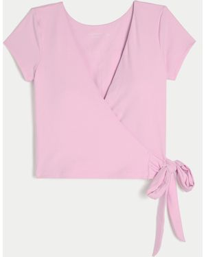 Hollister Gilly Hicks Active Recharge Wrap Top - Pink