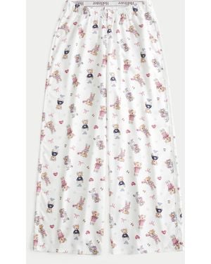 Hollister Baggy Flanellhose - Weiß