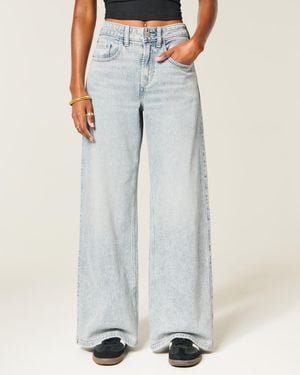 Hollister High Rise Jeans mit weitem Bein - Blau