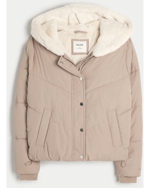 Hollister Ultimate Cosy Lined Puffer Jacket - Natural