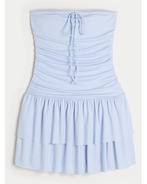 Hollister Strapless Knit Skort Dress - Blue