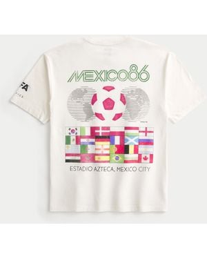 Hollister Boxy Fifa World Cup Mexico 1986 Graphic Tee - White