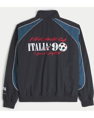 Hollister 1990 Fifa World Cup Italia Graphic Windbreaker Jacket - Blue