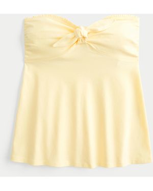 Hollister Easy Strapless Tie-bust Babydoll Top - Yellow