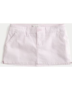 Hollister Ultra Low-rise Twill Micro Mini Skort - Pink