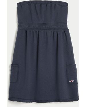 Hollister Strapless Terry Mini Dress - Blue