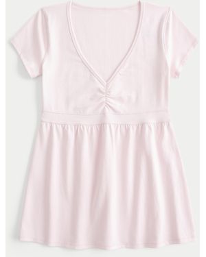 Hollister Easy Short-sleeve Babydoll Top - Pink