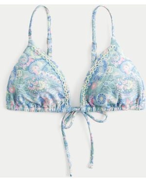 Hollister Embellished Triangle Bikini Top - Blue