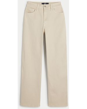 Hollister Ultra High-rise Cream Dad Jeans - Natural