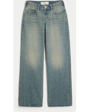 Hollister Hollister Andi Adjustable Waist Low-rise Medium Wash Baggy Jeans - Blue