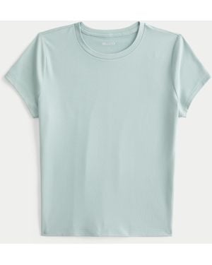 Hollister Seamless Fabric Crew Baby Tee - Blue