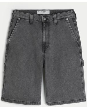 Hollister Super Baggy Denim Painter Shorts - Grey