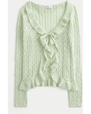 Hollister Ruffle Tie-front Cardigan - Green