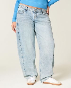 Hollister Hollister Andi Ultra Low Rise Barrel Jeans mit verstellbarem Bund - Blau