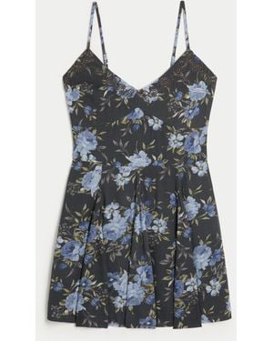 Hollister Embroidered Mini Dress - Blue