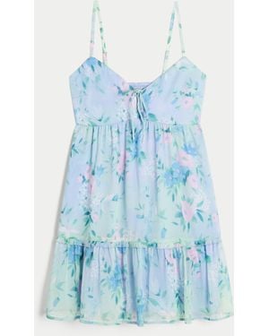 Hollister Babydoll Mini Dress - Blue