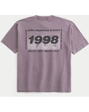 Hollister Boxy Oasis Graphic Tee - Purple