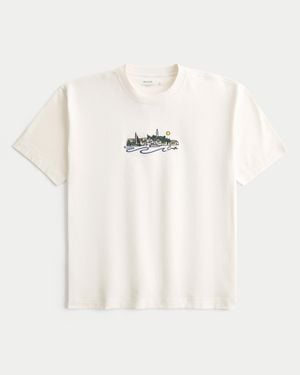 Hollister Boxy Heavyweight Croatia Graphic Tee - Natural