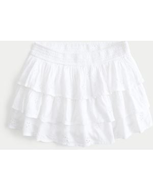 Hollister Tiered Mini Skort - White