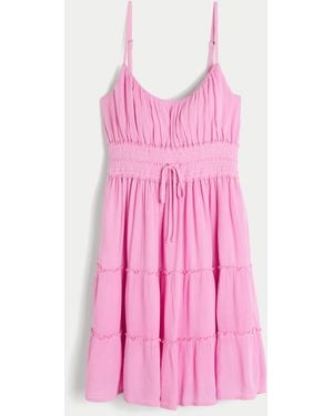 Hollister Smocked Waist Mini Dress - Pink