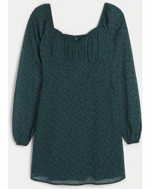 Hollister Gerafftes Kleid mit Sweetheart-Ausschnitt - Grün