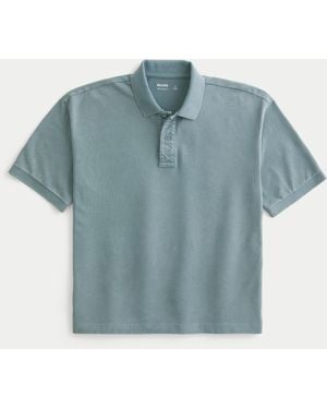 Hollister Boxy Crop Polo - Blue