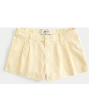 Hollister Hollister Livvy Low-rise Linen-blend Shorts - Natural