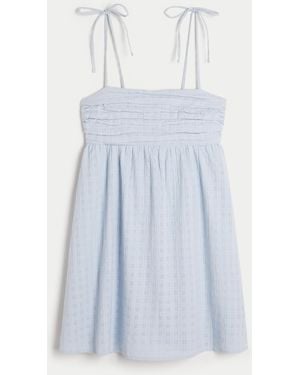 Hollister Babydoll Tie-strap Mini Dress - Blue