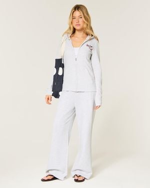 Hollister Hollister Feel Good Hoodie mit Reißverschluss und Logografik - Weiß