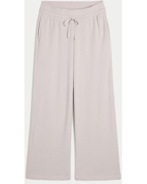 Hollister Gilly Hicks Always Cosy Waffle Straight Trousers - White