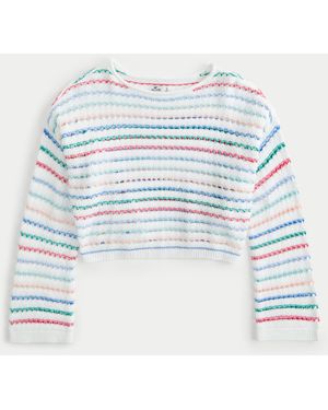 Hollister Easy Crochet-style Crew Jumper - Blue