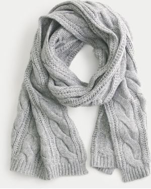 Hollister Schal mit Zopfmuster - Grau