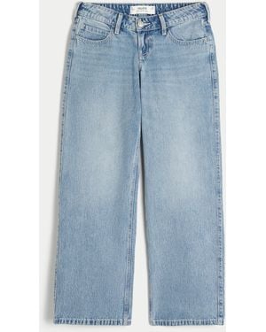 Hollister Ultra Low-rise Light Wash Baggy Jeans - Blue
