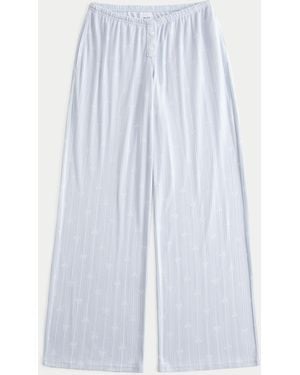 Hollister Always Cosy Pointelle Wide-leg Boxer Trousers - Blue