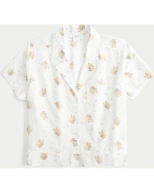 Hollister Short-sleeve Oxford Cotton Shirt - White