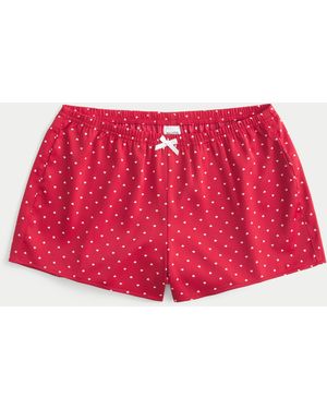 Hollister Bow Embellishment Shorts - Red