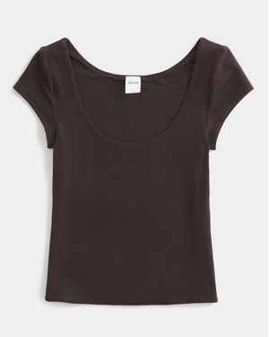 Hollister Must-have Basics Scoop/crew T-shirt - Black