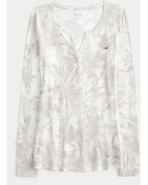 Hollister Long-sleeve Icon Henley - White