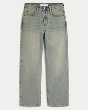 Hollister Light Wash Baggy Jeans - Grey