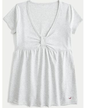 Hollister Easy Short-sleeve Babydoll Top - White