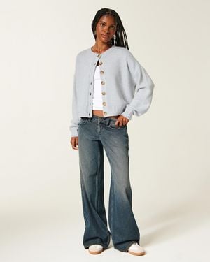 Hollister Lässiger Cardigan mit Rundhalsausschnitt - Weiß