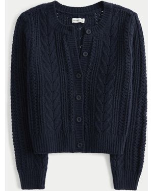 Hollister Fy Cloud Cable-knit Cardigan - Blue