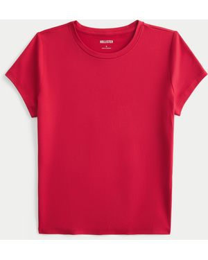 Hollister Seamless Fabric Crew Baby Tee - Red